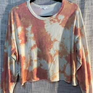 Crop sweatshirt, tie dyed sweatshirt, athleisure top
